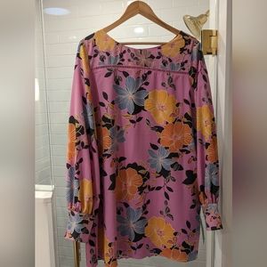 Long-sleeve Floral Dress